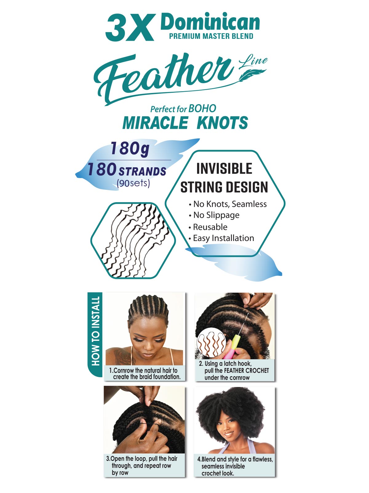 Bijoux Hh Dominican Feather Line Deep 18"