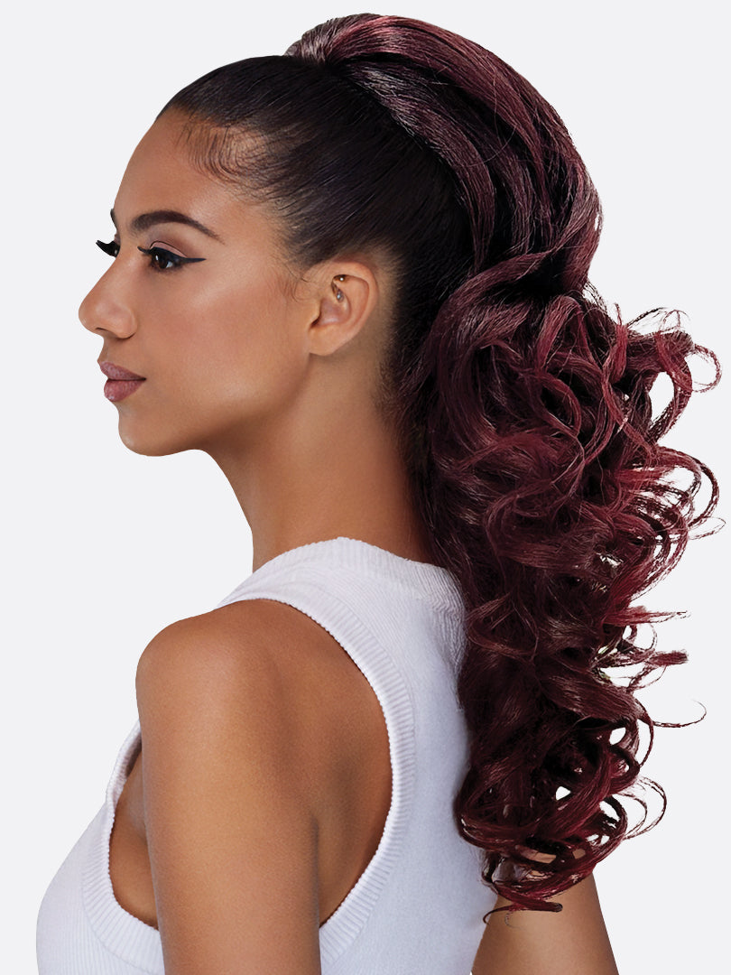 Saemoshi 18" Drawstring Ponytail - Roller Curl — side view