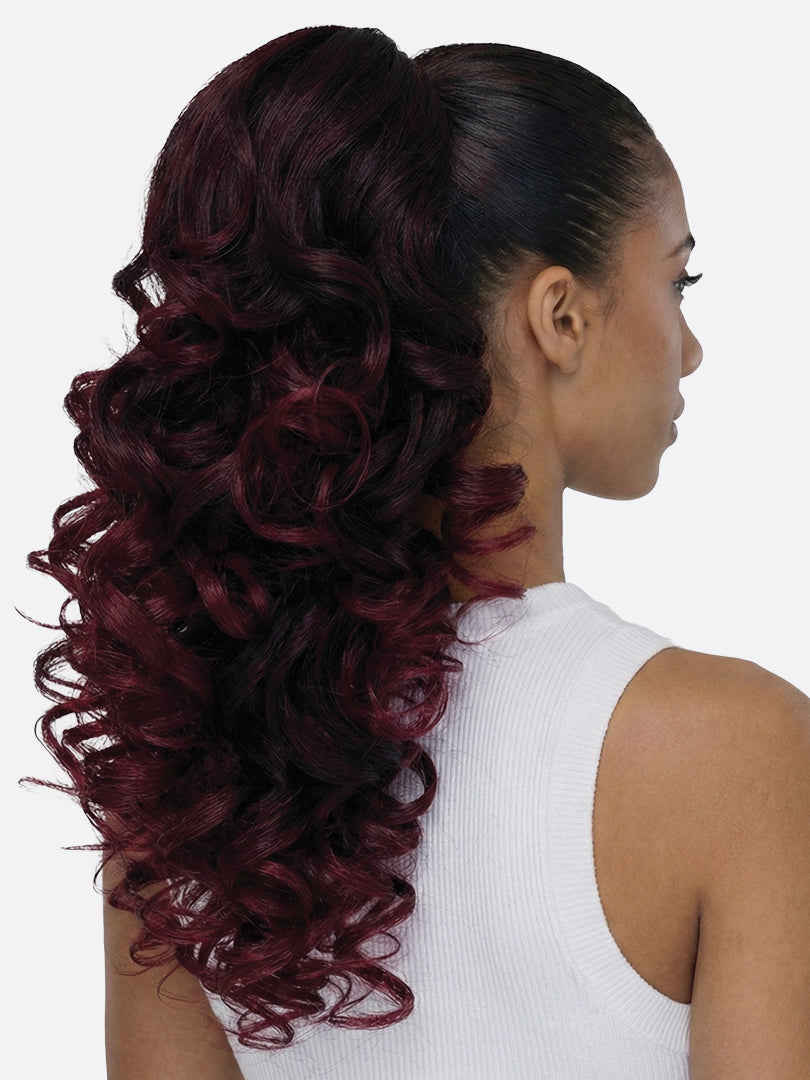 Saemoshi 18" Drawstring Ponytail - Roller Curl — side-back view