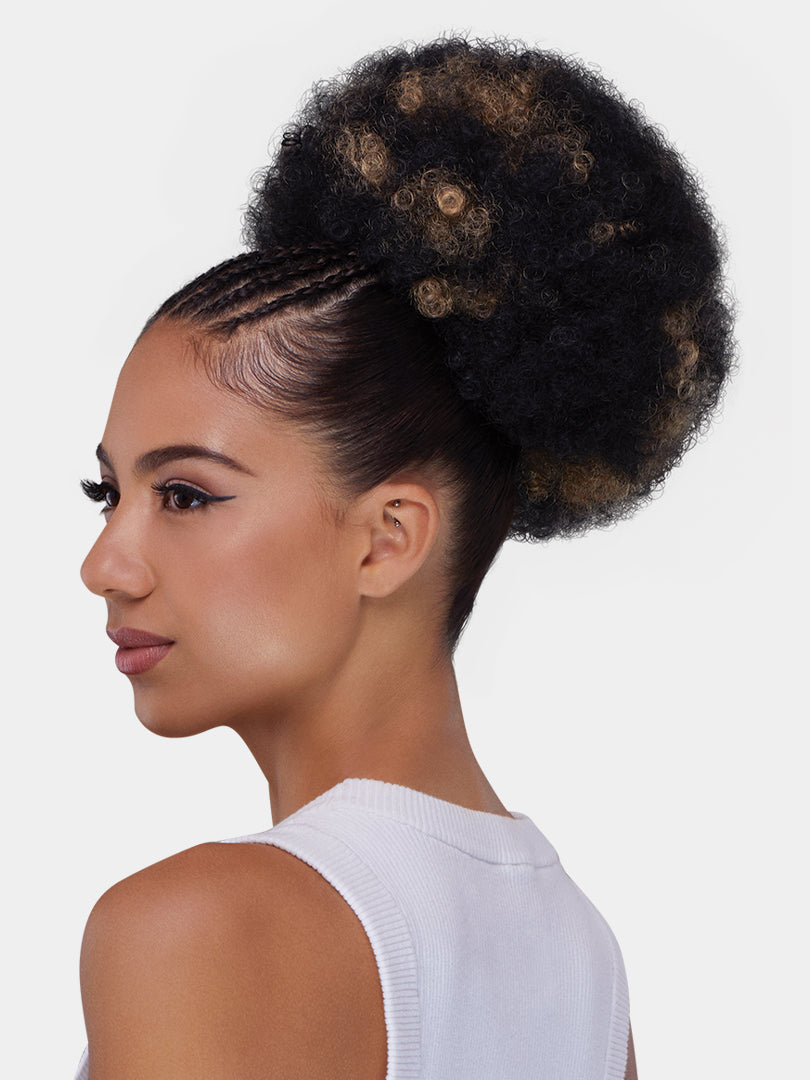 Saemoshi Drawstring Ponytail - Afro Puff (Large) — view