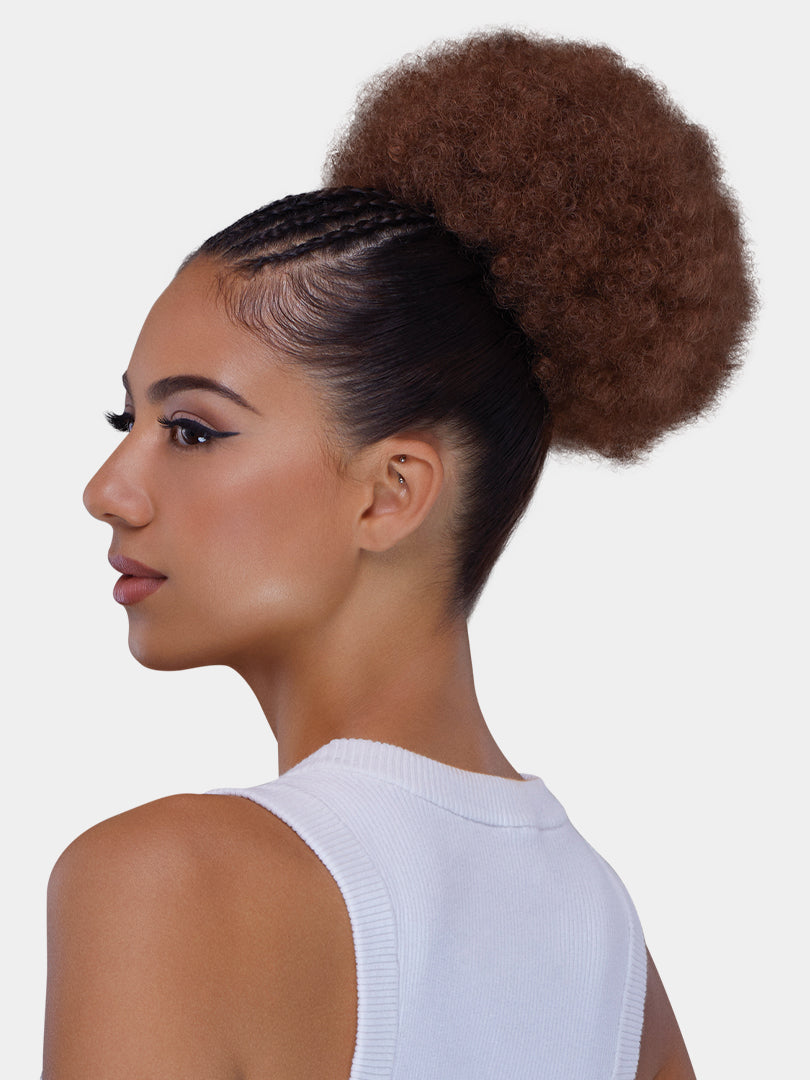 Saemoshi Drawstring Ponytail - Afro Puff (Medium) — view