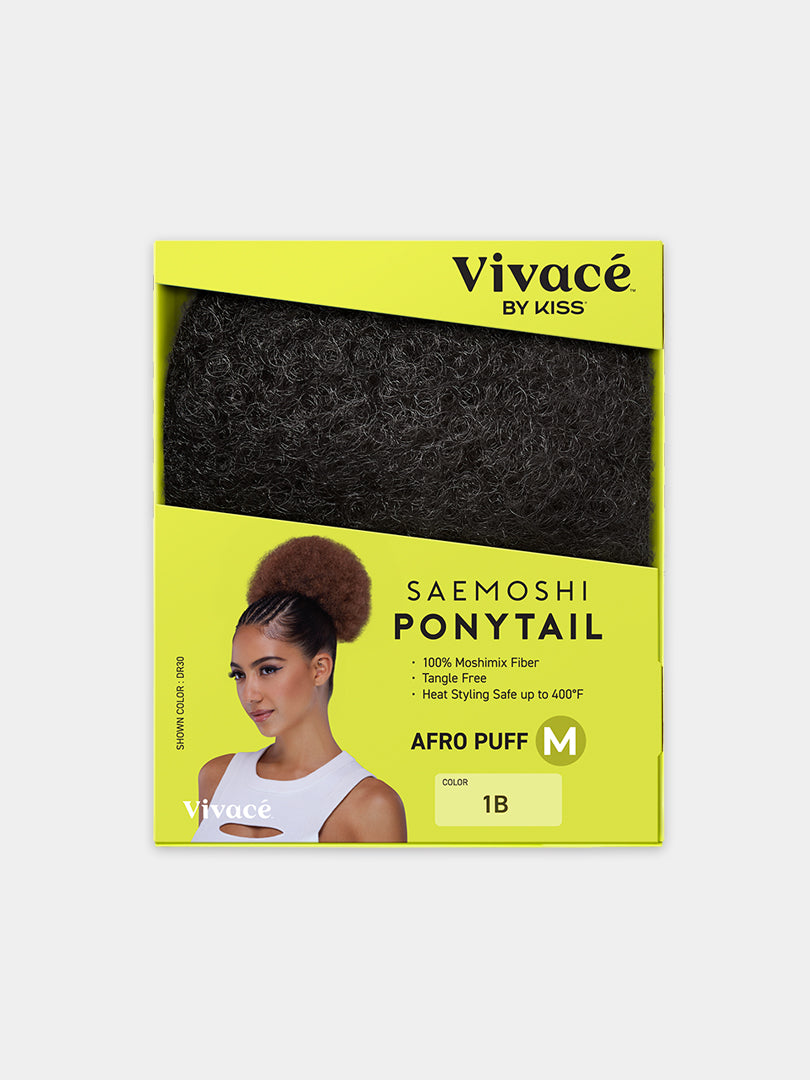 Saemoshi Drawstring Ponytail - Afro Puff (Medium) — view