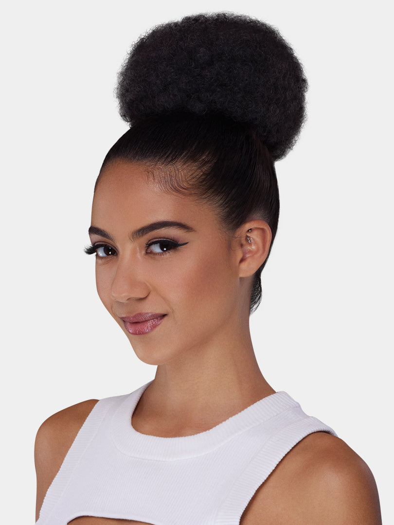 Saemoshi Drawstring Ponytail - Afro Puff (Small) — front view