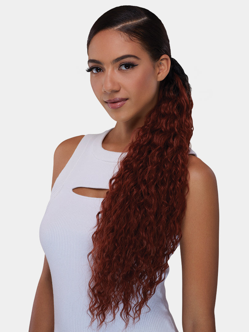 Saemoshi 25" Drawstring Ponytail - Beach Curl — view