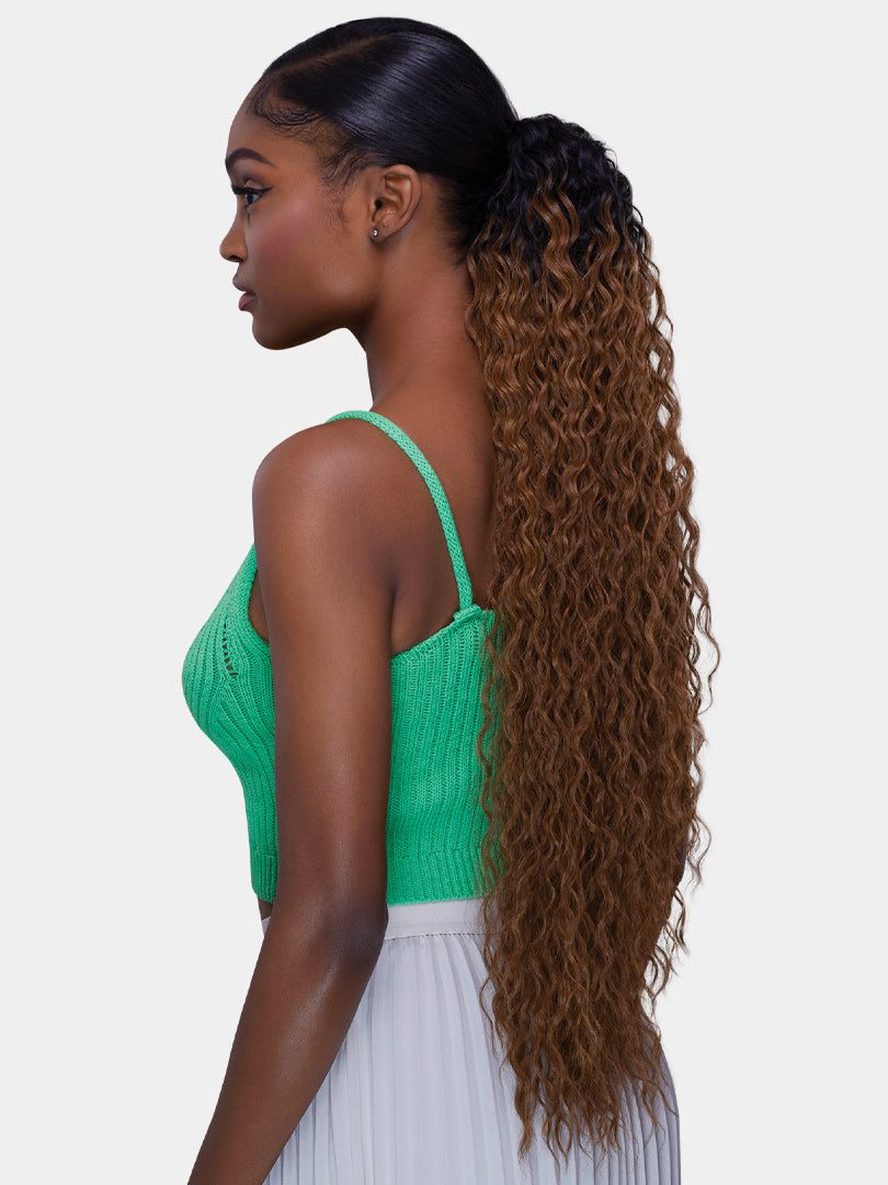 Saemoshi 28" Drawstring Ponytail - Deep Wave — view