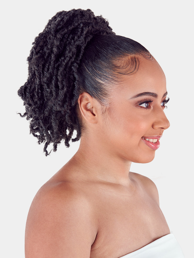 Saemoshi 12" Drawstring Ponytail - Locs — front view