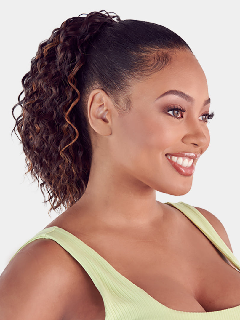 Saemoshi 13" Drawstring Ponytail - Loose Curl — view