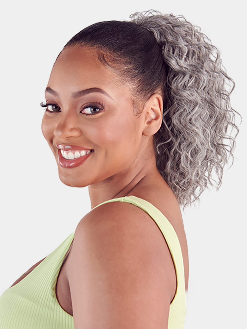 Saemoshi 13" Drawstring Ponytail - Loose Curl — front view