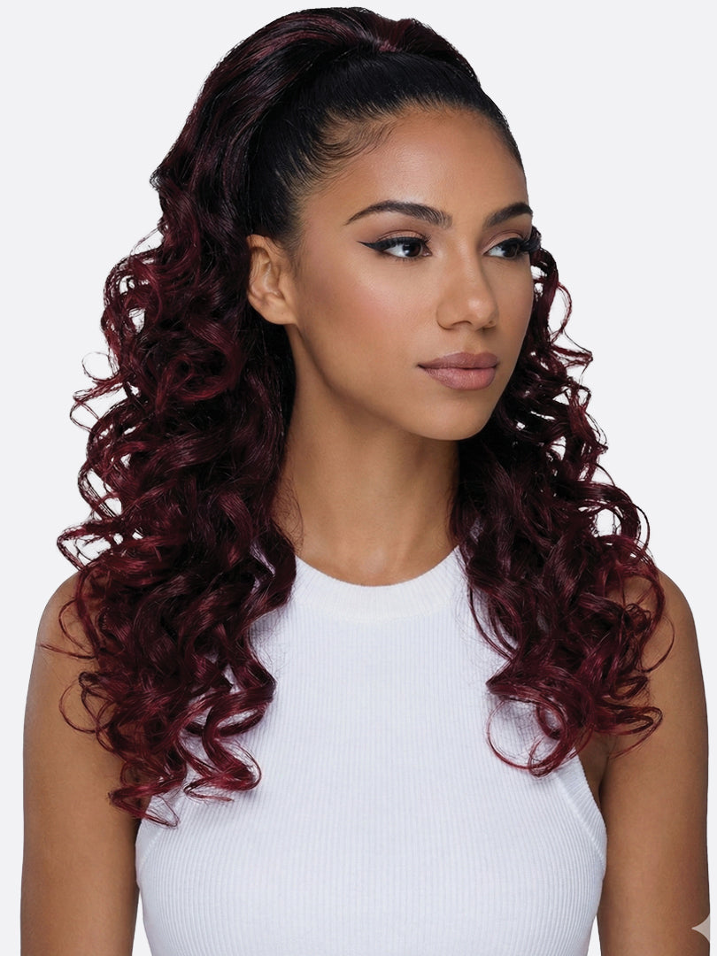 Saemoshi 18" Drawstring Ponytail - Roller Curl — front view