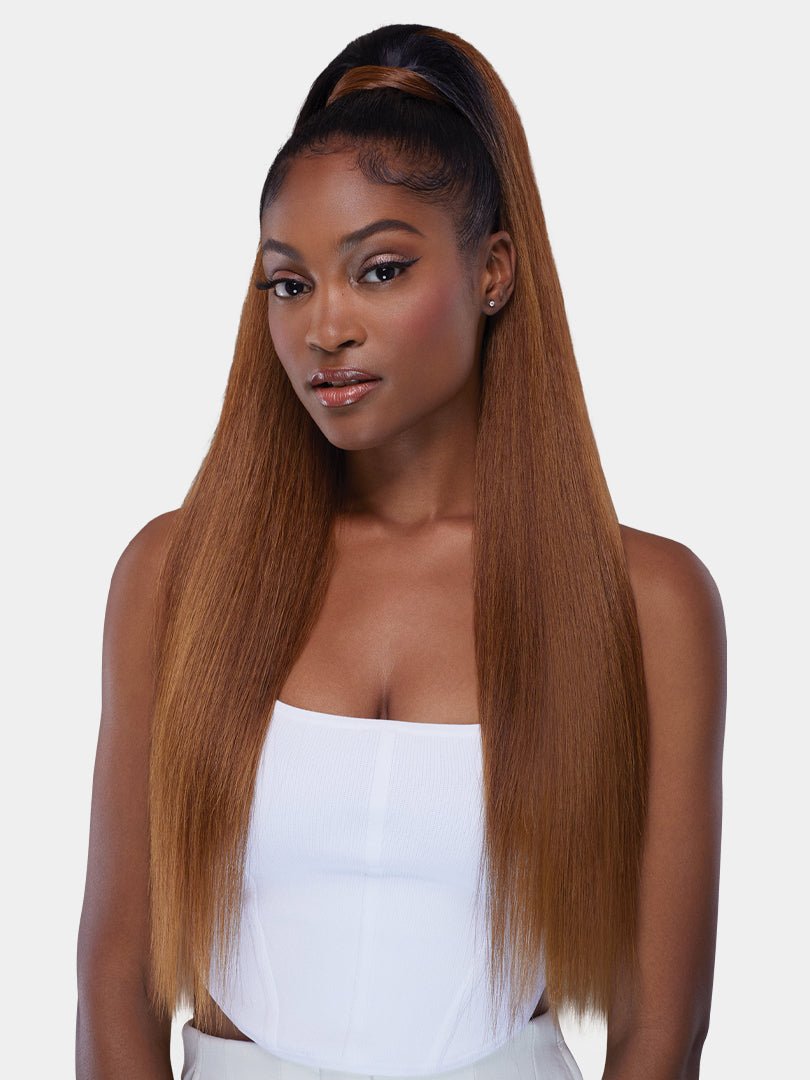 Saemoshi 28" Drawstring Ponytail - Straight — front view