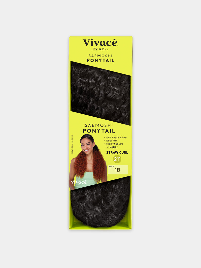 Saemoshi 21" Drawstring Ponytail - Straw Curl — view