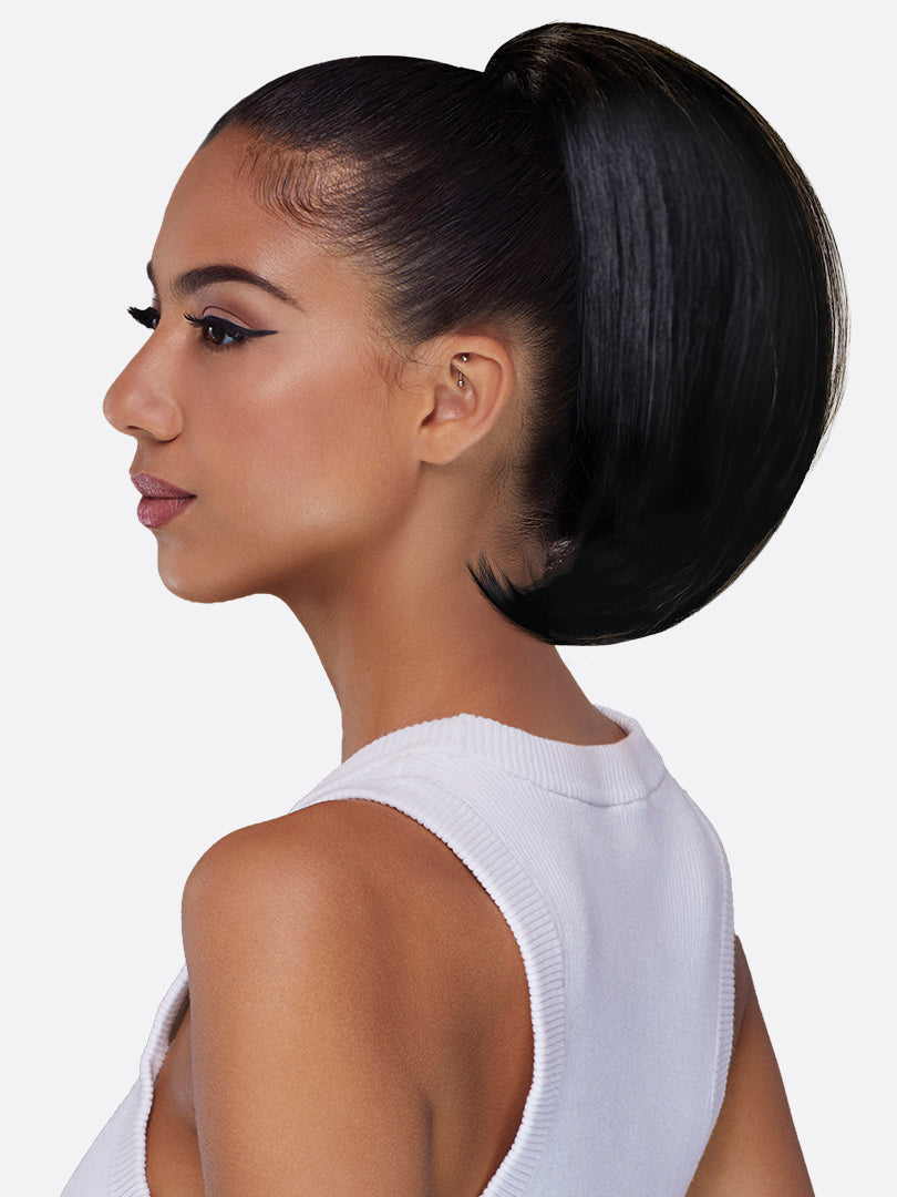 Saemoshi 10" Drawstring Ponytail - Straight — side view