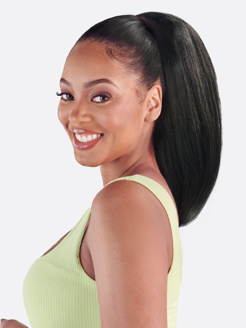 Saemoshi 14" Drawstring Ponytail - Straight — side view