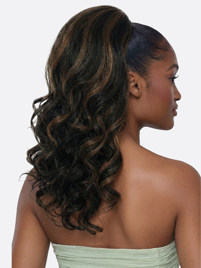Saemoshi 19" Drawstring Ponytail - Volume Curl — back view