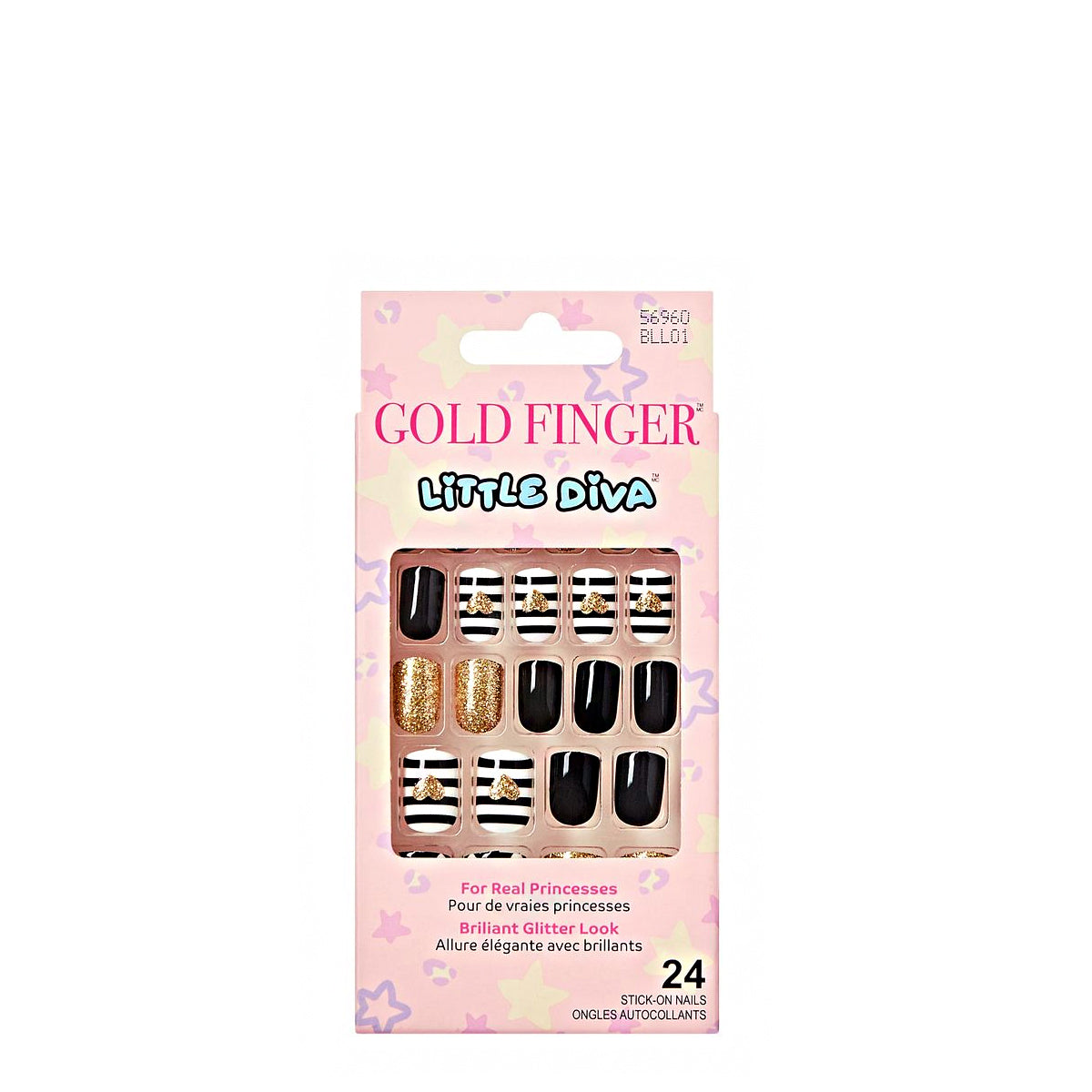 Gf Little Diva Stick-On Nails-Bl