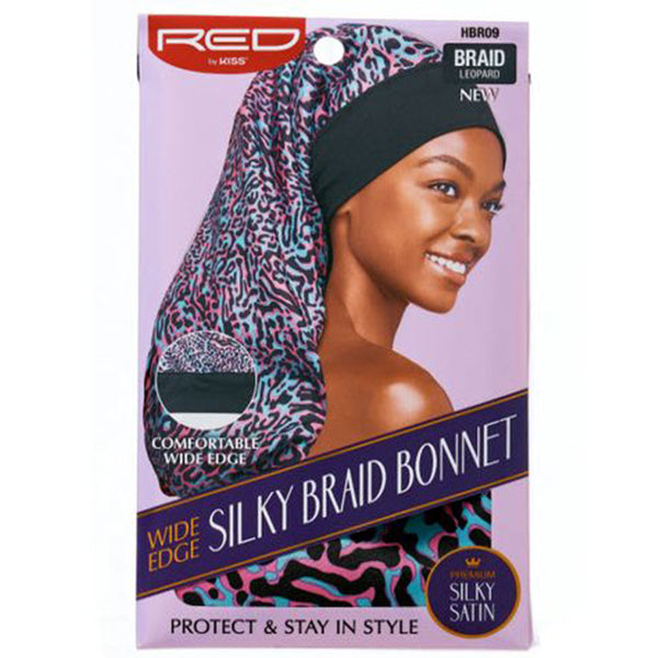 Red Wide Edge Silky Braid Bonnet