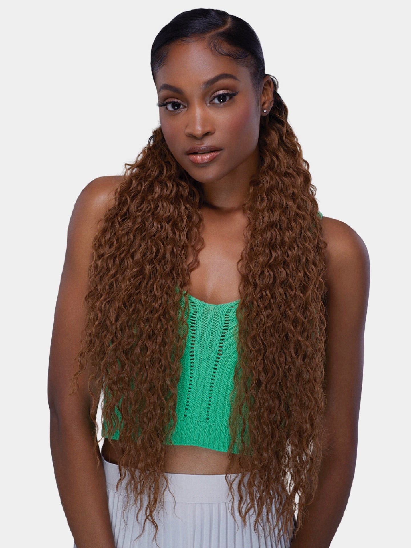 Saemoshi 28" Drawstring Ponytail - Deep Wave — front view