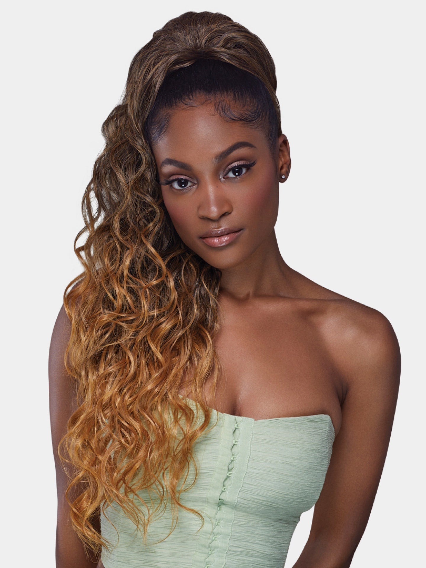 Saemoshi 26" Drawstring Ponytail - Ocean Wave — front view